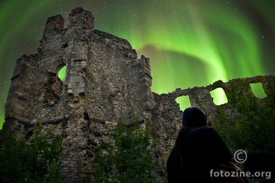 aurora borealis nad Ružica gradom