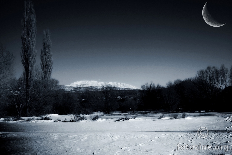 Winter twilight.