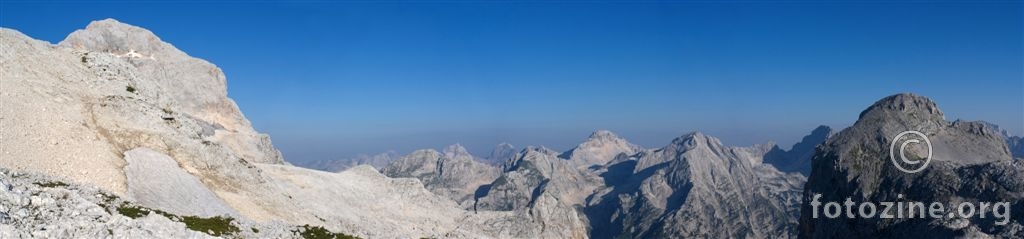 Triglav, Jalovec, Mangart, Razor, Stenar i Begunjski vrh od Staničevog doma