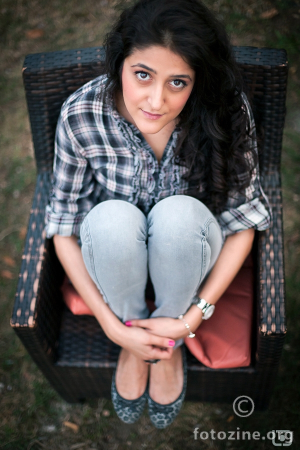 In her chair