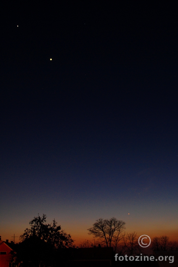 Jupiter, Venera, Merkur