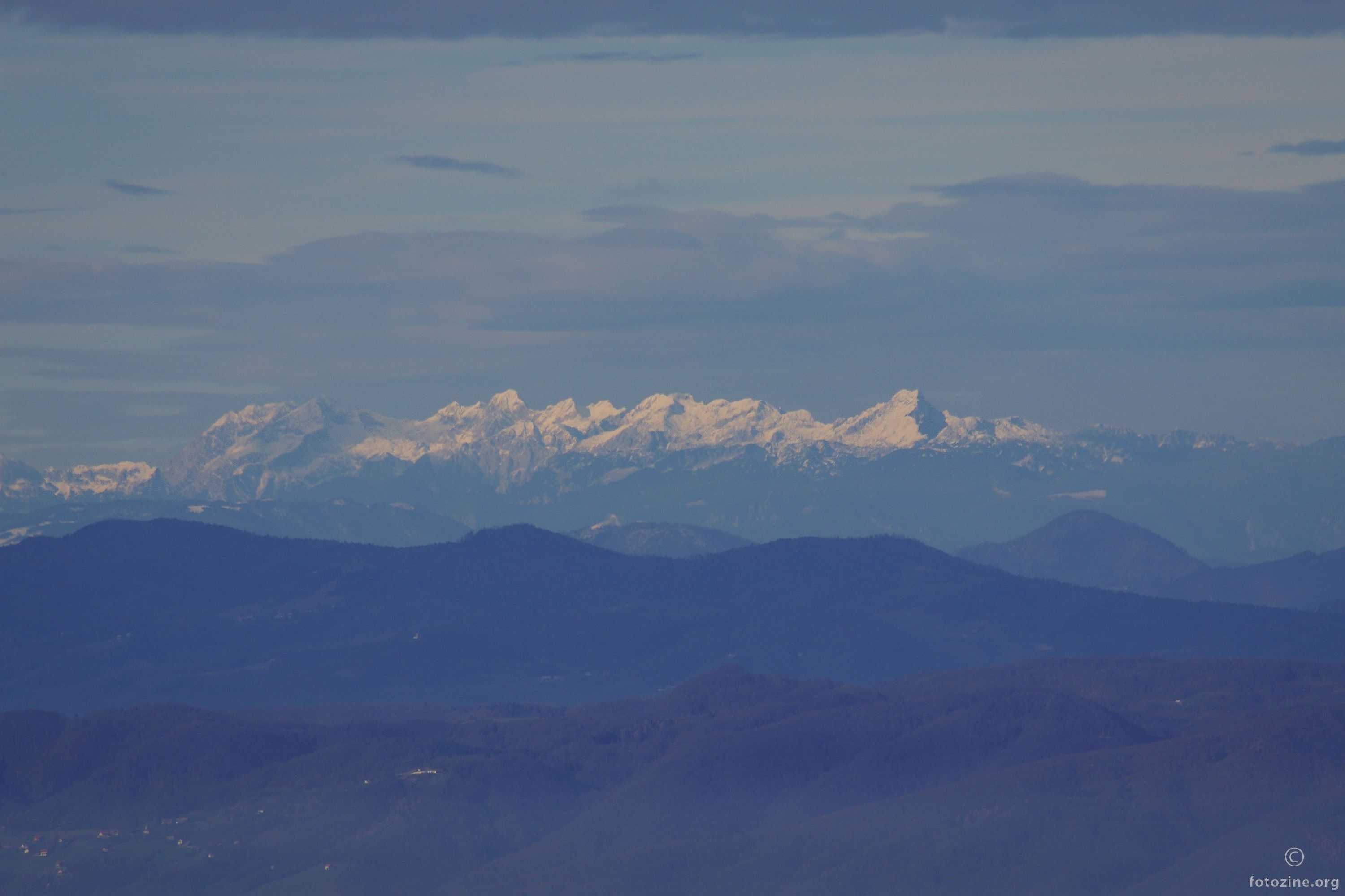 Pogled na Kamniške alpe