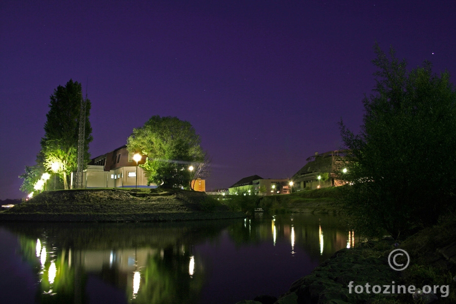 Empty night river